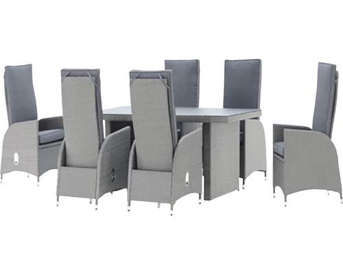 Zahradní nábytek se stolem a šesti židlemi