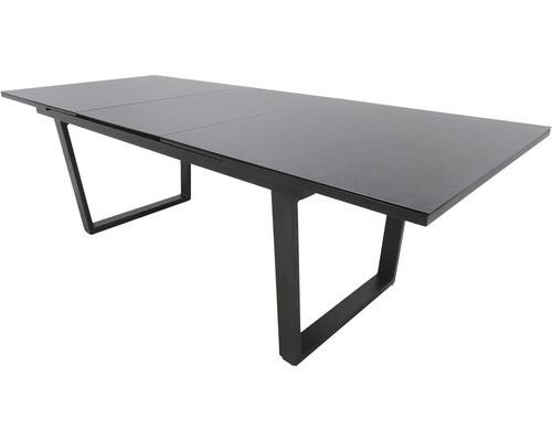 Rozkládací jídelní stůl s kovovým rámem a deskou