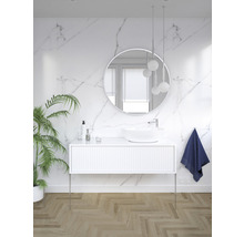 Kulaté zrcadlo do koupelny Round Line Ø 80 cm v bílém rámu-thumb-1