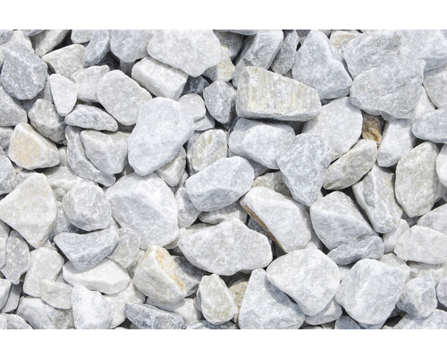 Kamenná drť mramorová 25–50 mm oblačně bílá balení 25 kg