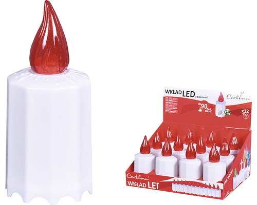 Hřbitovní LED svíčka MELIUS 90denní 5 x 11 cm 1 ks bílo-červená