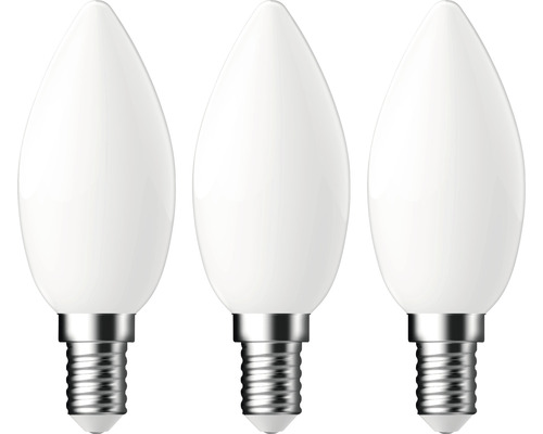LED žárovka C35 E14 / 4,2 W ( 40 W ) 470 lm 6500 K matná bal. - 3 ks
