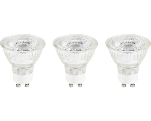 LED žárovka PAR16/PAR51 GU10 / 4,9 W ( 64 W ) 450 lm 2700 K čirá bal. - 3 ks Tři LED žárovky GU10