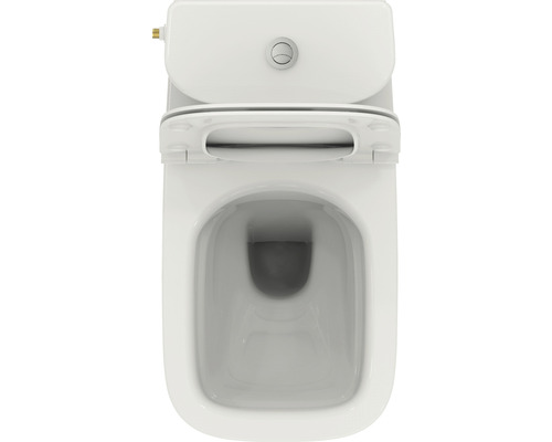 Pohled shora na toaletu s toaletním prkénkem