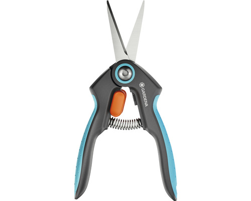 Nůžky na trávu Gardena s ocelovými čepelemi a plastovými rukojeťmi