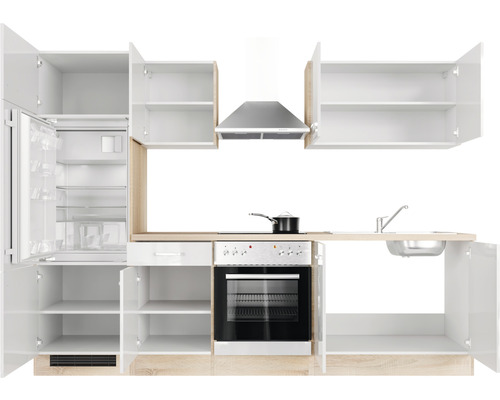 Kompletní kuchyňská linka se spotřebiči, skříňkami a dřezem