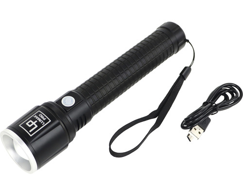 Černá svítilna Lumak Pro s poutkem na ruku a nabíjecím kabelem