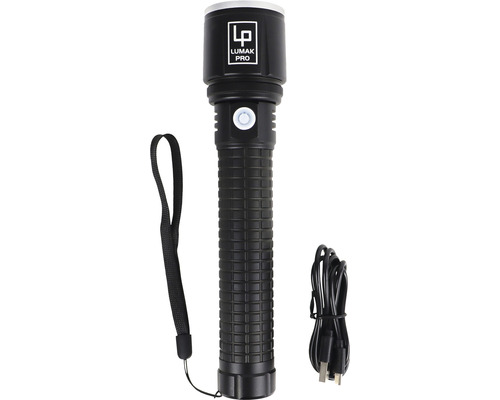 Černá svítilna Lumak Pro s poutkem na zápěstí a nabíjecím kabelem
