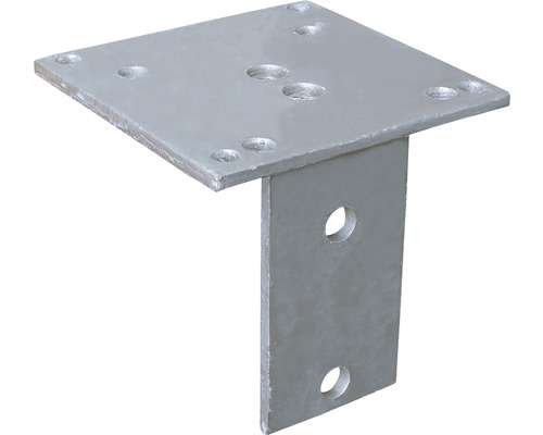 Patka sloupku z pozinkované oceli s čtvercovou deskou a otvory pro upevnění