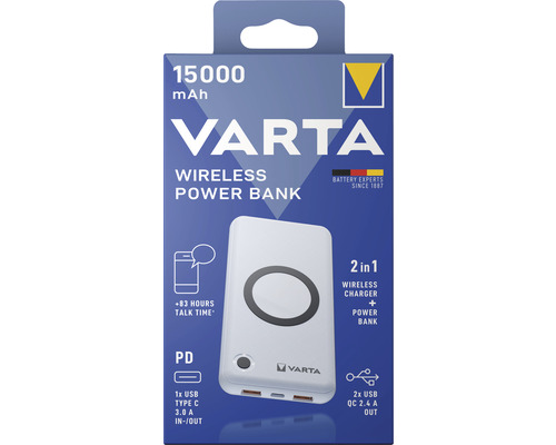 Powerbanka VARTA 15000mAh bezdrátová