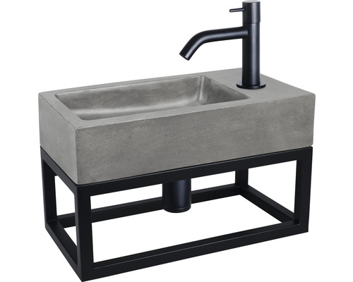 Koupelnový nábytek s umývátkem Differnz HURA L beton/černá 24 x 40 x 22 cm 38.006.09