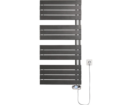 Koupelnový radiátor THERMAL TREND elektrický DHR-E 600/1510 700W antracit Topný žebřík na ručníky pro montáž na stěnu s elektrickou přípojkou