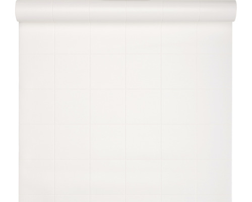 Bílá tapeta na roli se čtvercovým vzorem