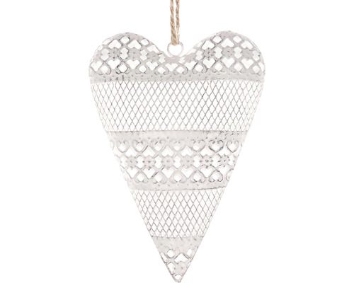 Dekorativní kovové srdce se šňůrkou k zavěšení