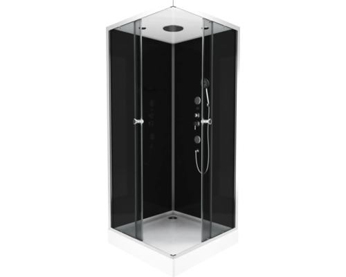 Sprchový box Aurlane Club 90 x 90 x 215 cm matně stříbrná