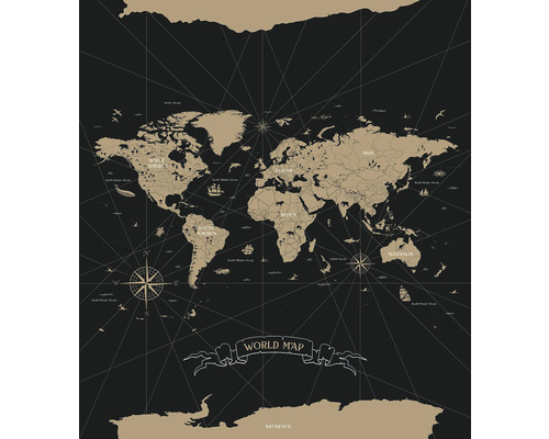Vliesový panel 103419201 Mapa světa 200x280 cm Mapa světa s kontinenty a oceány