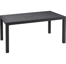 Obdélníkový zahradní stůl z plastu s ratanovým vzhledem