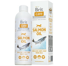 Brit Care lososový olej pro psy a kočky, 250 ml láhev a balení
