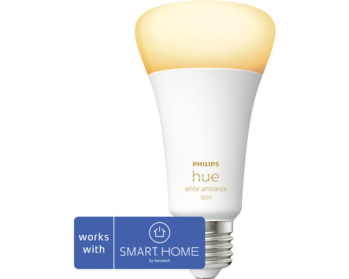 LED žárovka Philips HUE 8719514288195 A67 E27 / 13 W(100 W) 1200 lm 2200 - 6500 K stmívatelná Žárovka Philips Hue White Ambiance 1600 s kompatibilitou Hornbach Smart Home