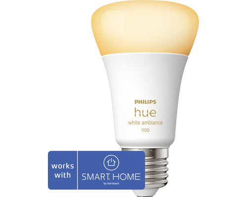 LED žárovka Philips HUE 8719514291119 White Ambiance A60 E27 8W/75W 1100lm 2200-6500K stmívatelná - kompatibilní se SMART HOME by hornbach Žárovka Philips Hue White Ambiance s pečetí Smart Home by Hornbach