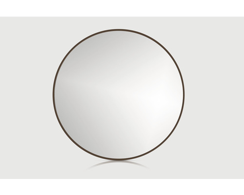Kulaté zrcadlo do koupelny v rámu Cordia Round line mirror 100 x 100 cm v hnědém rámu R1000RAL8014_
