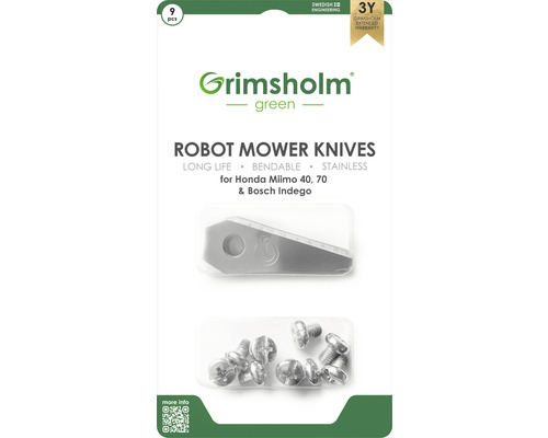Náhradní nože Grimsholm pro robotické sekačky BOSCH Indego balení 9 ks