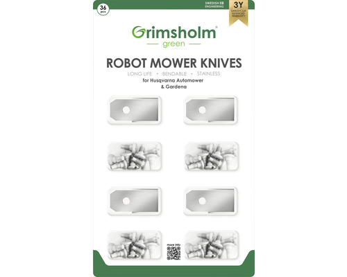Náhradní nože Grimsholm pro robotické sekačky GARDENA balení 36 ks