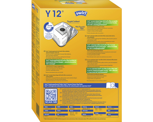 Balení sáčků do vysavače Swirl Y 12 s filtrem EcoPor