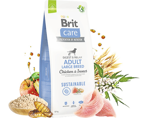 Brit Care Adult Large Breed krmivo pro psy s kuřecím masem a hmyzem v 12 kg balení
