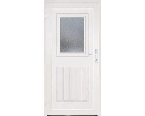 Bílé dveře se skleněnou vložkou