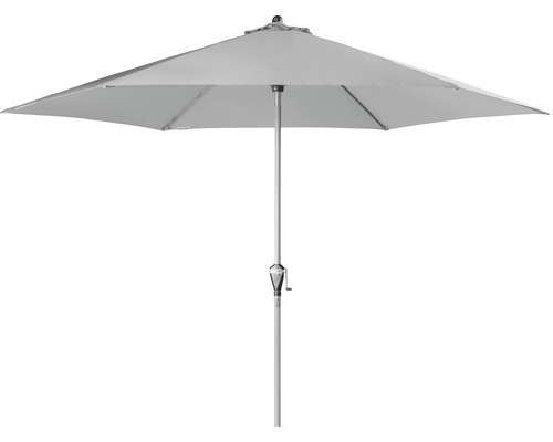 Slunečník se středovou tyčí naklápěcí s klikou Doppler ACTIVE 320 cm světle šedý Čtvercový slunečník s klikou pro otevírání