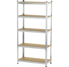 Kovový regál s pěti policemi