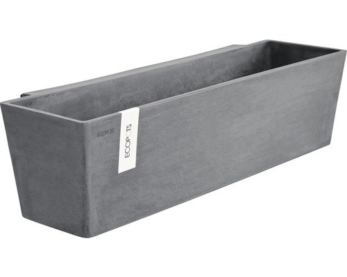 Květinový truhlík Ecopots Manhatten Wall L plastový 55 x 17,4 x 15 cm šedý Obdélníkový květináč