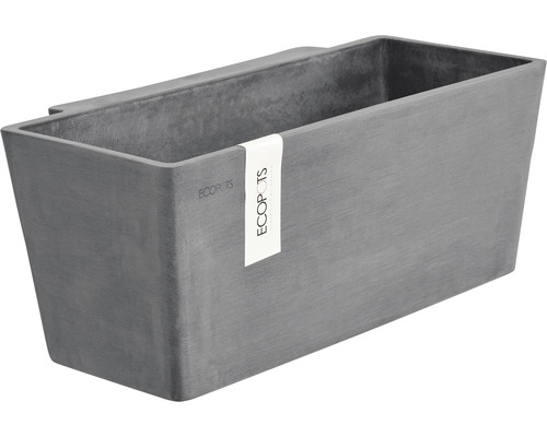 Květinový truhlík Ecopots Manhatten Wall M plastový 35 x 17,4 x 15 cm šedý Šedý závěsný truhlík Ecopots z plastu