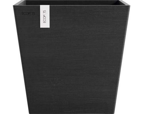 Výsadbový květináč Ecopots Rotterdam plastový 25,2 x 25,2 x 24,5 cm tmavě šedý Čtvercový plastový květináč