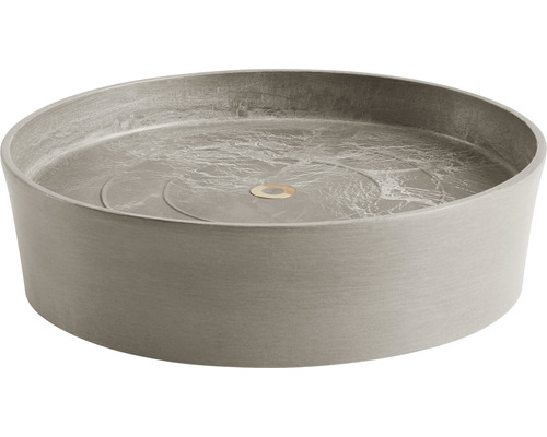 Miska pod květináč Ecopots s kolečky plastová Ø 28,7 cm V 8,3 cm hnědošedá Kulaté umyvadlo na desku do koupelny