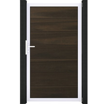 Zahradní branka s dřevěnou výplní a klikou