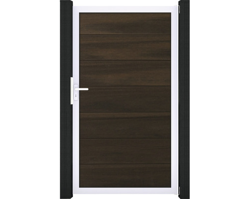 Zahradní branka s dřevěnou výplní a klikou