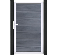 Zahradní branka s rámem, rukojetí a vodorovnými panely