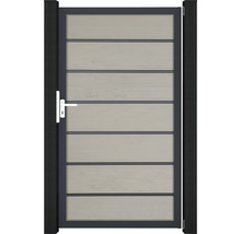 Zahradní branka s vodorovnými panely a rukojetí