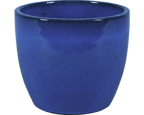 Květináč keramický Lafiora Oslo Ø 37 cm glazovaný modrý