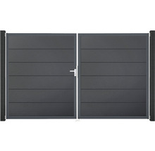 Dvoukřídlá brána s vodorovnými lamelami do zahrady