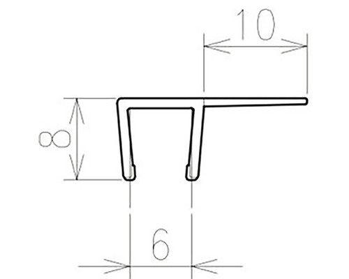 Technický výkres profilu s rozměry