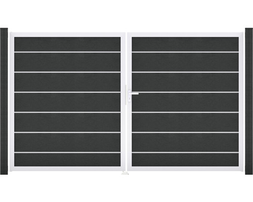 Dvoukřídlá brána s vodorovnými lamelami