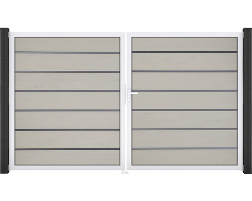 Dvoukřídlá brána s vodorovnými lamelami