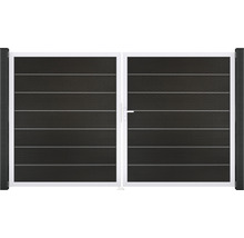 Dvoukřídlá brána s vodorovnými lamelami