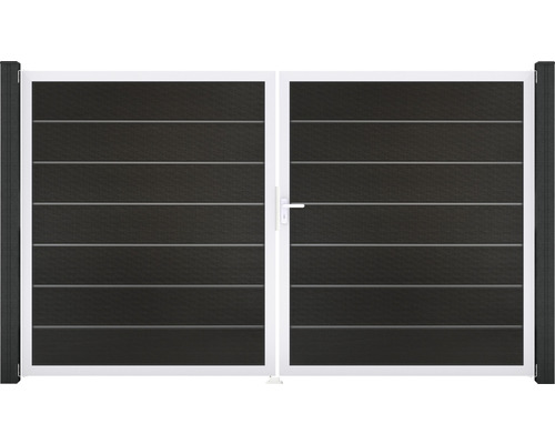 Dvoukřídlá brána s vodorovnými lamelami