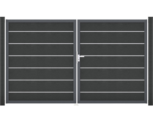 Dvoukřídlá brána s klikou a sloupkem brány