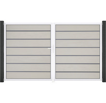 Dvoukřídlá brána s horizontálními lamelami do zahrady