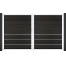 Dvoukřídlá brána s horizontálními lamelami pro venkovní použití